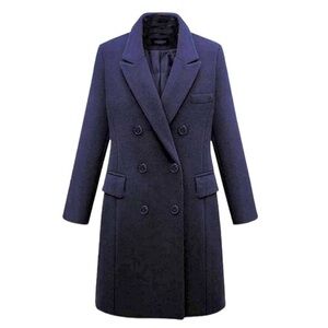 ChouYatou Notch Lapel Double Pea Coat